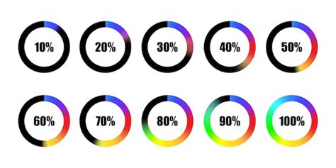 Conjunto De Iconos De La Barra De Progreso Circular Icono Del