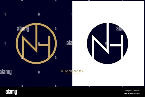 Alphabet Letters NH HN Logo Emblem Monogram Stock Vector Image Art