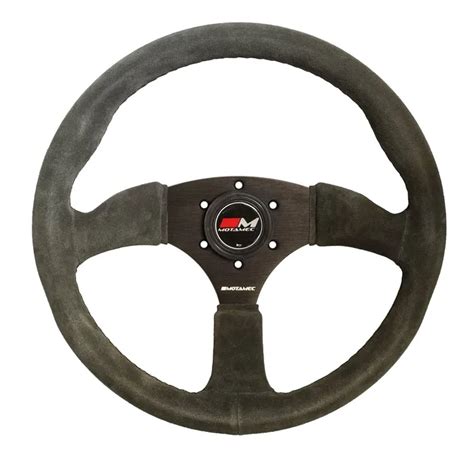 Motamec Race Rally Steering Wheel Semi Dish 350mm Dark Grey Suede Black