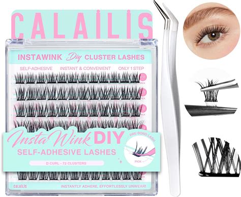 Amazon CALAILIS Self Adhesive Eyelashes 72Pcs D Curl Press On DIY