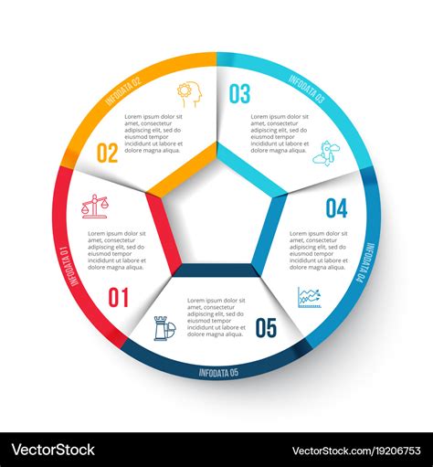 Circle infographic with 5 options Royalty Free Vector Image