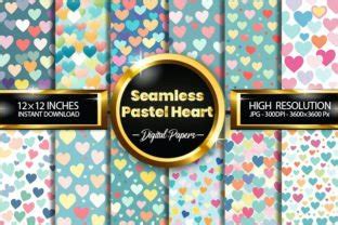 Seamless Pastle Heart Digital Papers Graphic By Hurairagraphics