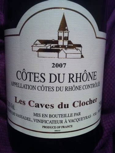 Joseph De Vassadel Les Caves Du Clocher C Tes Du Rh Ne Vivino Us