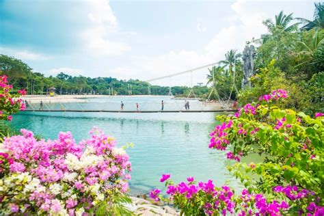 Una Hermosa Vista De La Isla De Sentosa En Singapur Foto Premium