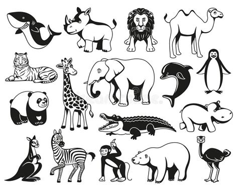 Black White Forest Animals Stock Illustrations – 10,778 Black White ...