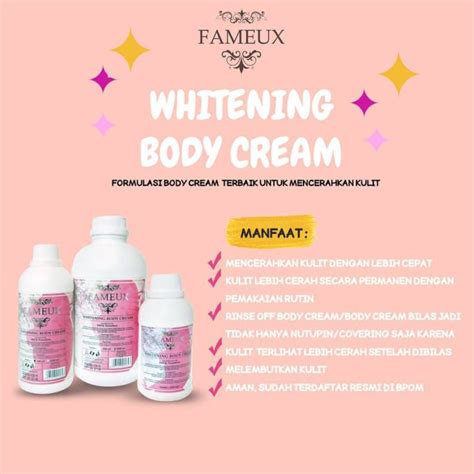 Fameux Whitening Body Cream Bleaching Lazada Indonesia