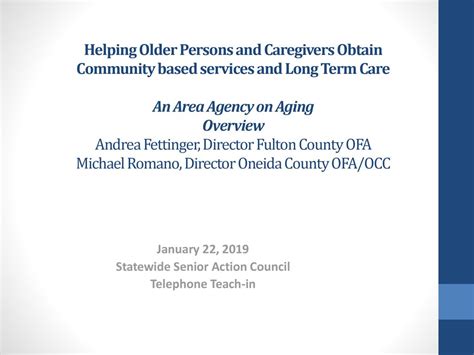 January Statewide Senior Action Council Telephone Teach In