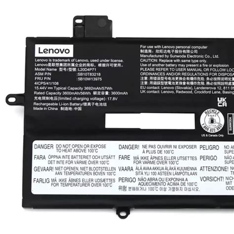 Batería para laptop LENOVO Thinkpad X1 Carbon 9th 10th Gen 2021 2022