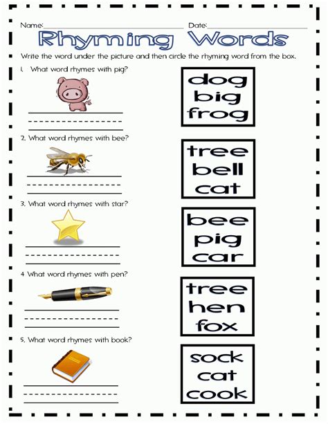 Rhyming Words Games For First Grade