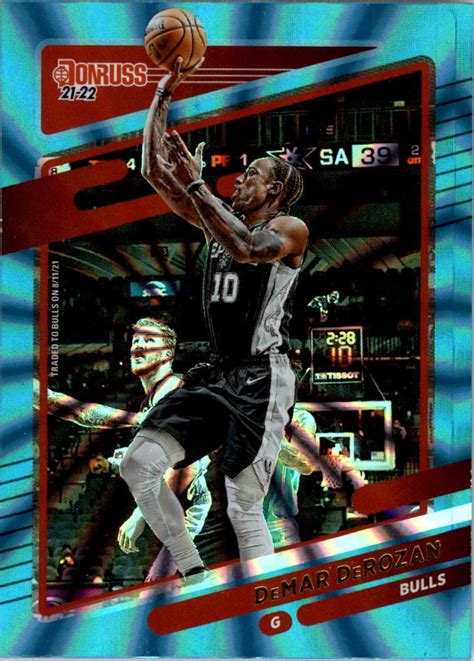 2021 22 Donruss Holo Teal Laser 21 DeMar DeRozan NM MT EBay