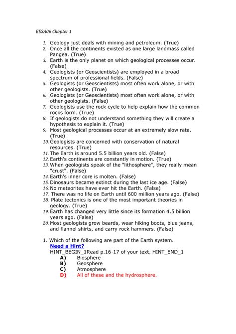 Eesa06 Chapter 1 Lecture Notes 1 Eesa06 Chapter 1 1 Geology Just