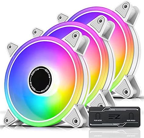 Ezdiy Fab White Moonlight Ventilador De Caja Rgb Pwm De Mm Con