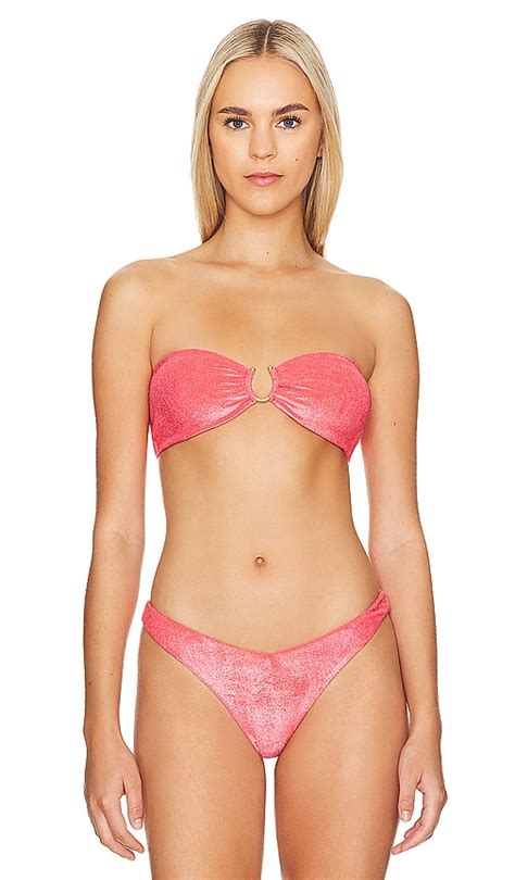 JADE SWIM Ella Bikini Top In Guava Terry REVOLVE