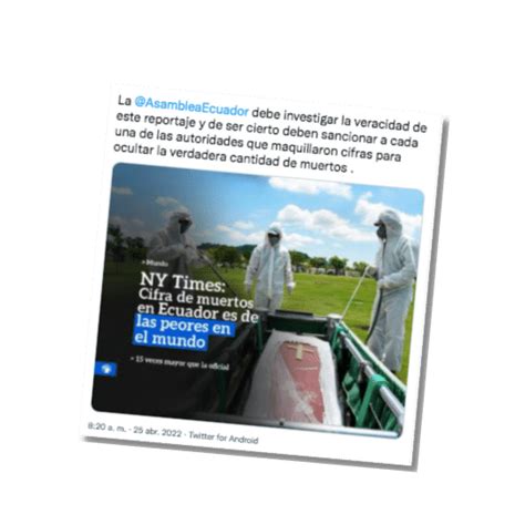 Cifra De Muertos En Ecuador Es 15 Veces Mayor A La Oficial Y Es De Las