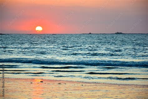 Beautiful sunset at Chaung Thar Beach Stock Photo | Adobe Stock