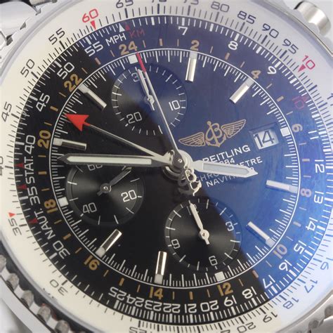 Breitling Navitimer Working Gmt Chronograph Asia Valjoux 7751 Movement With Black Dial Ss