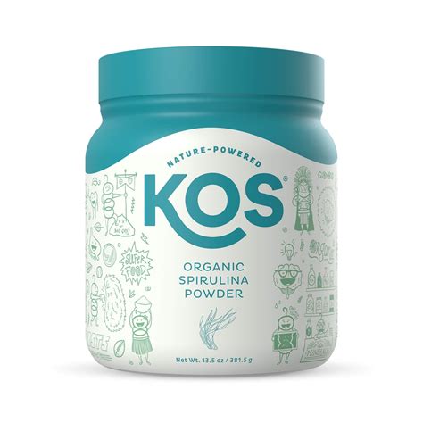 KOS Organic Blue Green Spirulina Powder Vegan Non Irradiated Non GMO