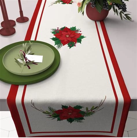 Caminho De Mesa Natal Trilho Estampa Elo