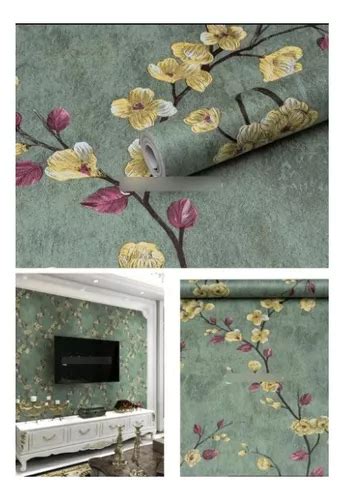 Papel Mural Con Patr N De Flores Enredadera Cuotas Sin Inter S