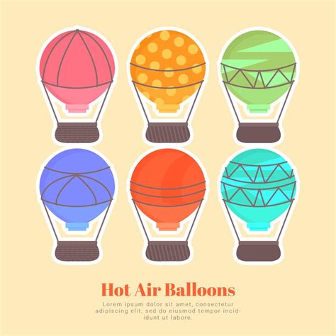 Vector Hot Air Balloons Set Vector Art At Vecteezy