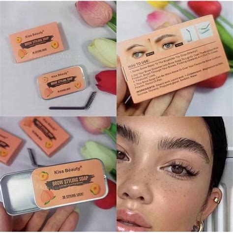 Bs Kiss Beauty Peach Eyebrow Soap Wax With Brushwaterproof Brows Styling Soap Shopee Philippines