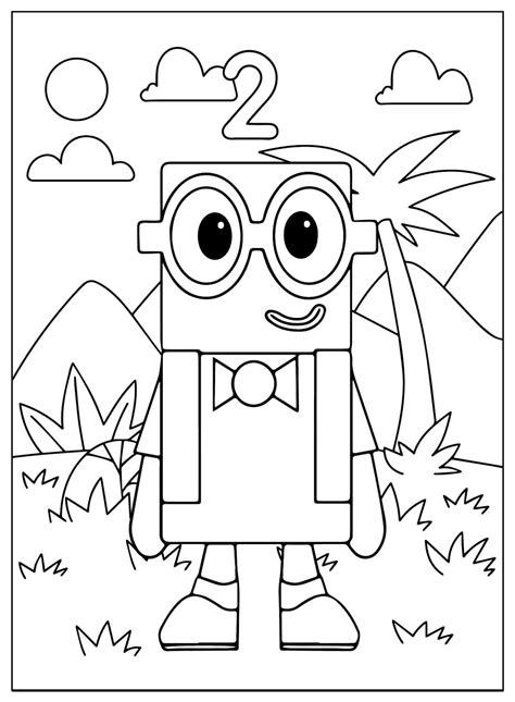 Numberblocks Two Coloring Page Coloring Online Free