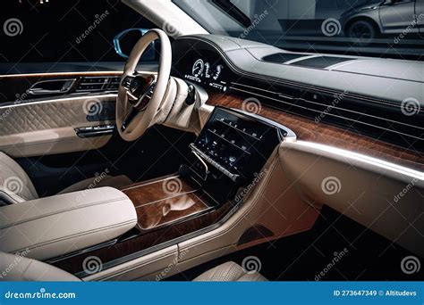 Luxury Car Interior with Sleek, Minimalist Design and Touchscreens ...