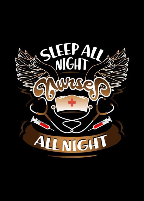 Sleep All Night Nurses Poster Picture Metal Print Paint By Beone