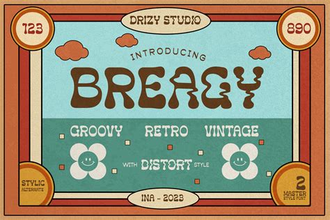 Breagy Retro Groovy Font Drizy Studio