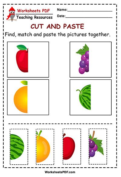 Preschool Cut And Paste Printable Worksheets