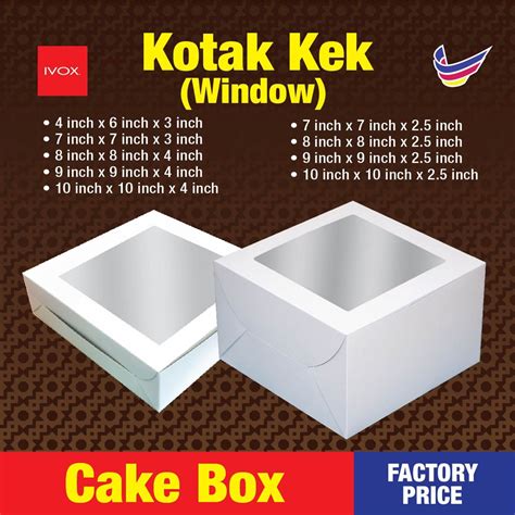 Window Cake Box Folding Box With Window Kuih Lapis Kotak Kek Tingkap