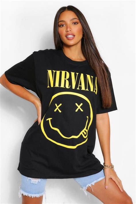 Tall Nirvana Smiley Face Oversized T Shirt Cute Casual Outfits Teenage Fashion Outfits