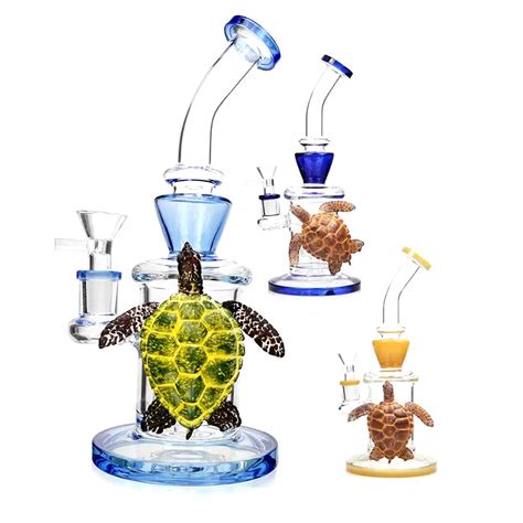 Borosilicate Glass Smoking Water Pipe Creative 3D Turtle Glass Pipes