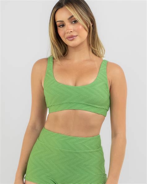 Shop Rhythm Castaway Crop Bikini Top In Sage Fast Shipping Easy