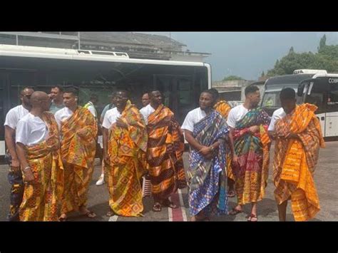 Black Star Players Arrived At Ivory Coast In Beautiful Kente Dress