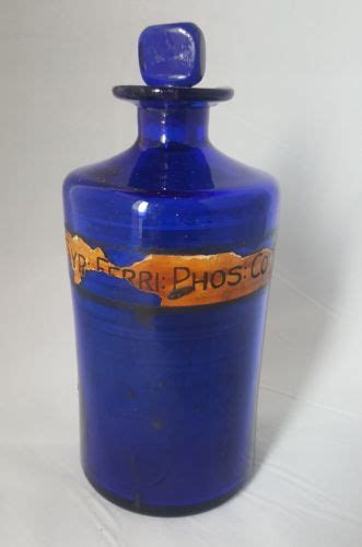 Blown Cobalt Blue Glas Apothecary Pharmacy Bottle Stopper Part