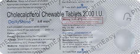 Dailyshine 2000 Iu Chewable Tablet 10 Uses Side Effects Price