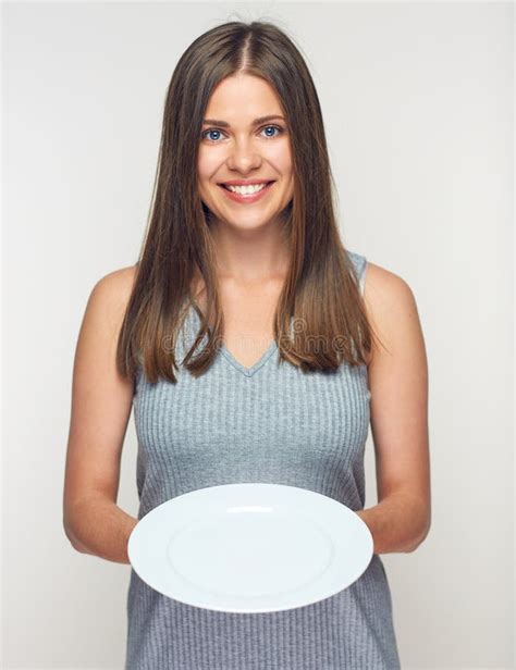 White Woman Holding Plate Stock Photos Free Royalty Free