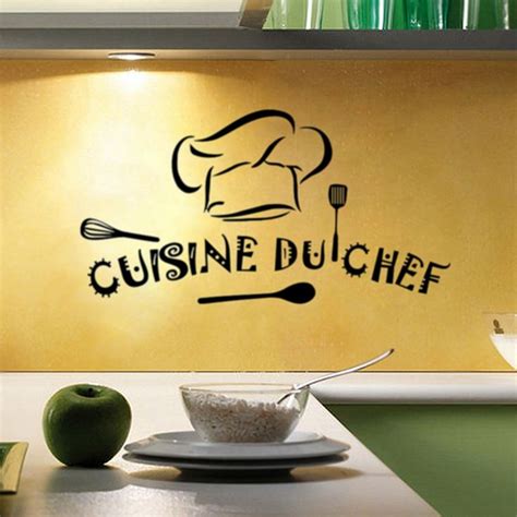 French Home Kitchen Vinyl Wall Stickers Cuisine Du Chef Art Wall