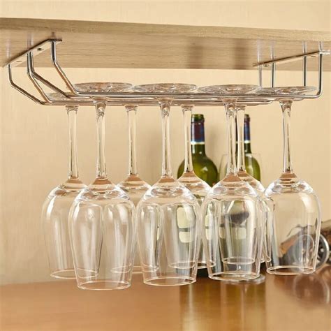 34cm Stainless Steel Wine Glass Rack Wall Hanging Upside Down Cup Holder Fashion Home Bar