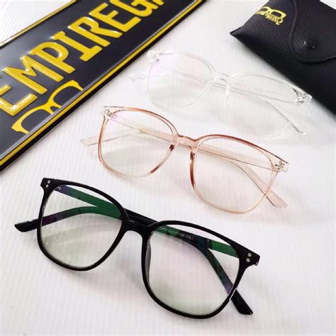 Ready Stock Square Shape Oversize Clear Lens Eyeglasses Cermin Mata