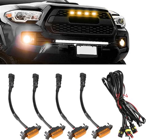 4 luces LED para parrilla luces LED ámbar para parrilla luces de