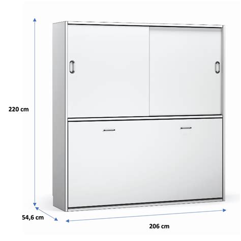 Cama Individual Abatible Horizontal Con Armario De Puertas Correderas