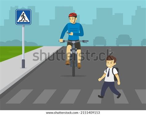 151 Kid Biker And Kid Pedestrian Images Stock Photos Vectors