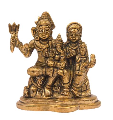 Lord Shiva Family Statue Brass 3.8 inches – Coolboss