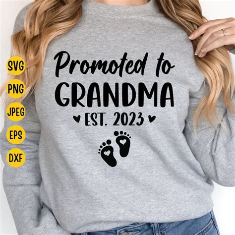 Promoted To Grandma Est Svg Soon To Be Grandma New Etsy