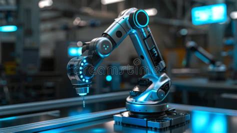 Industrial Robot Arm in Factory Setting Stock Image - Image of ...