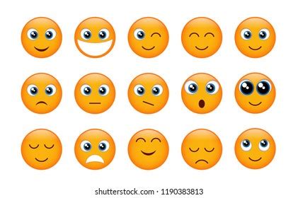 Set Yellow Smileys Stock Vector Royalty Free 61081513 Shutterstock