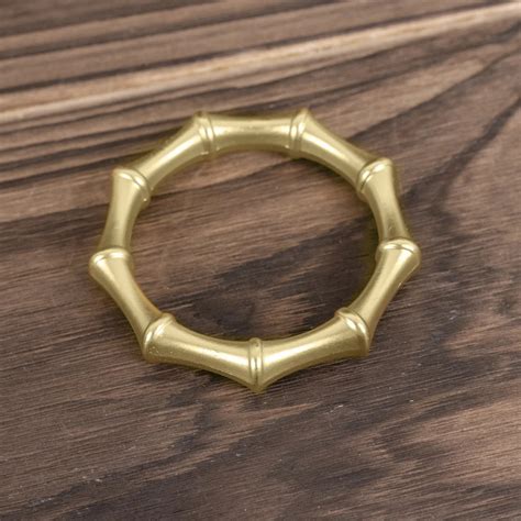 Balsacircle Gold Round Metal Dinner Napkin Rings Bamboo Knuckle