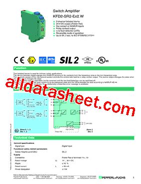 kfd sr exw datasheetpdf pepperlfuchs